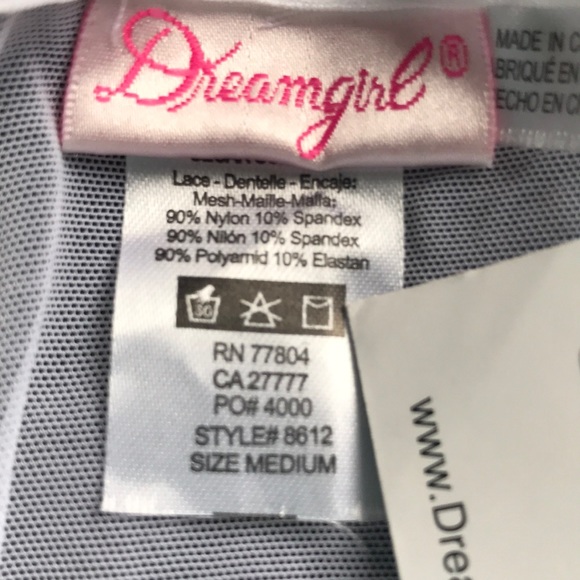 NWT DREAMGIRL Sheer Mesh & Lace Garter Slip Medium - Picture 4 of 5